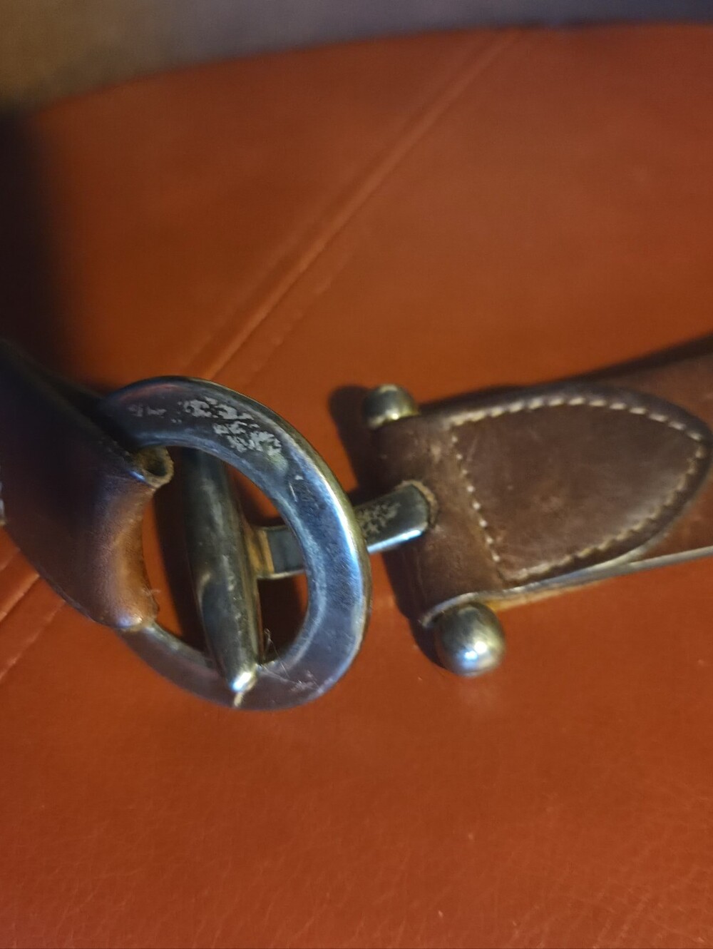 Brown Leather Womens Belt with Silver Buckle